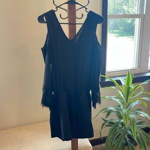 Black shorts jumpsuit with pockets